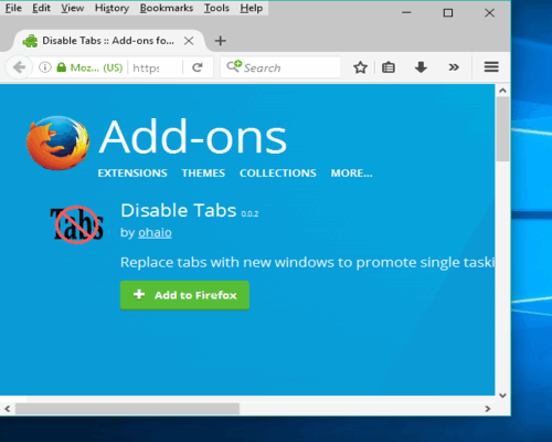 tabs disabled in Firefox