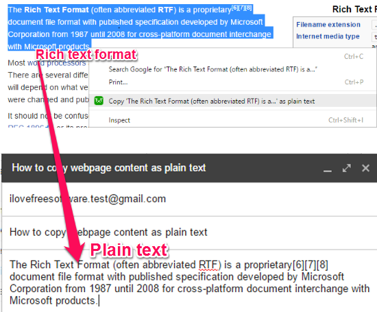 How to copy data as plain text in Chrome, Opera, Firefox, Safari and Microsoft Edge