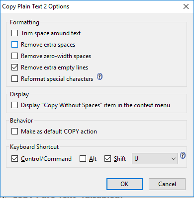 Copy as plain text 2 UI