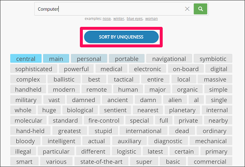 Describing results -organizing results