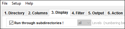 Directory list and print display opt