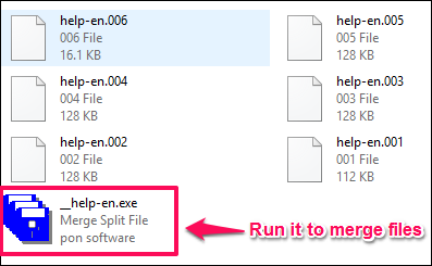 Explzh merging files