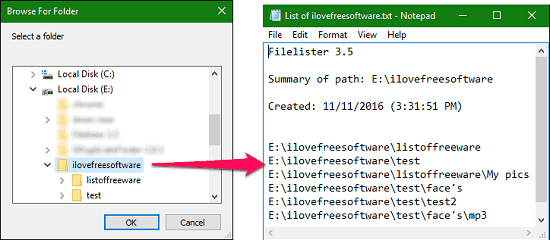 Filelister final output