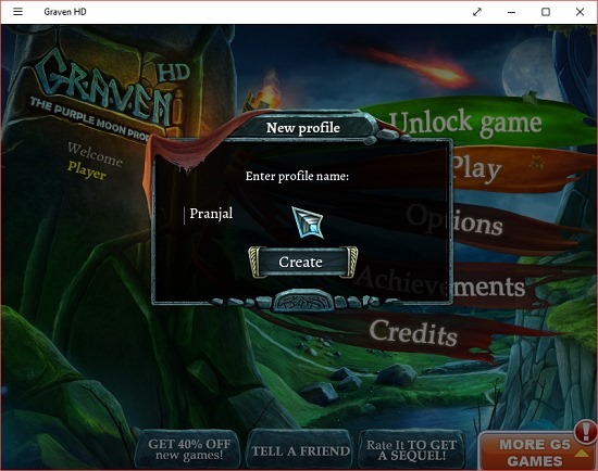 Graven create profile