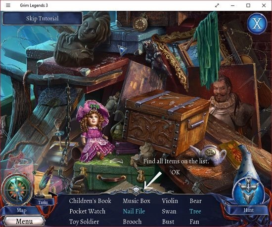 Grim Legends 3 hidden object level