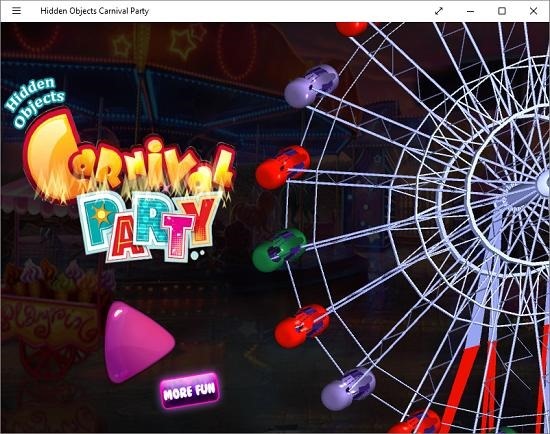 Hidden Objects Carnival Party main menu