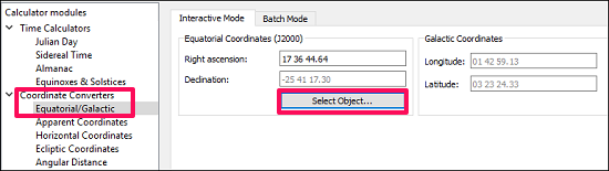 KStars coordinates converter