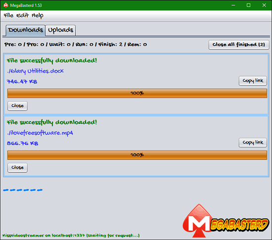 one of Free Desktop Clients to Download and Upload Files to MEGA