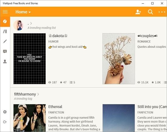 Wattpad home