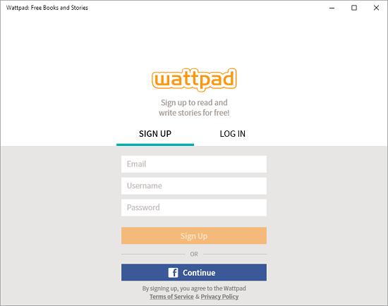 Wattpad main screen