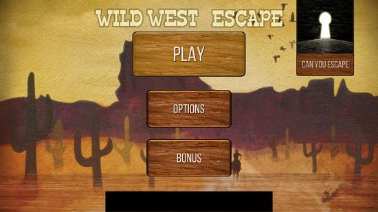 Wild West Escape main menu