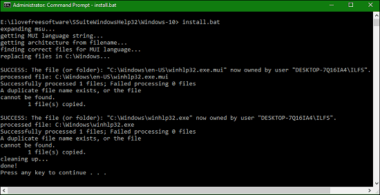 SSuiteWinhelp32 installation Open Windows Help Files in Windows 10