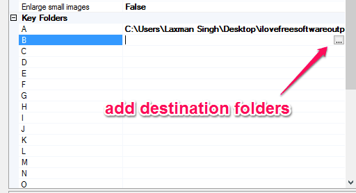 add destination folders