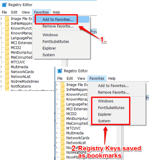 add registry keys to favorites