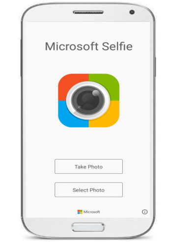 click natural looking selfies with Microsoft Selfie Android app- main interface