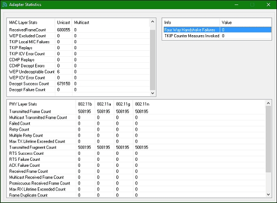 dot11Expert network adapter properties