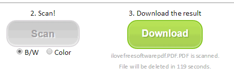 download the output scanned pdf