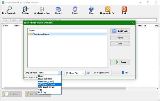 Duplicate Filter one of 5 Free Software to Find Duplicate MP3 Files
