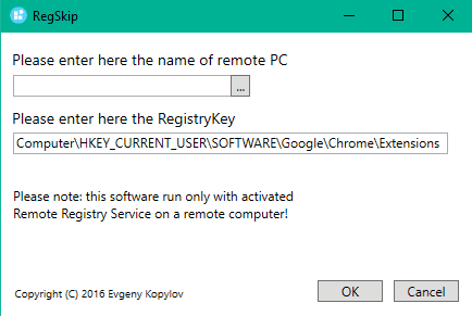 enter registry key path