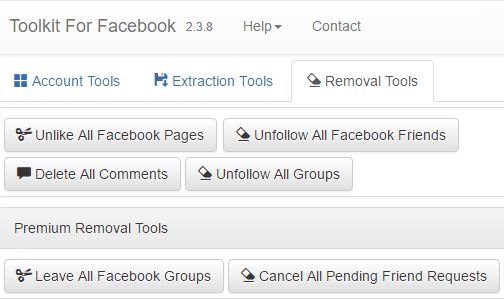 batch unfollow Facebook friends: Toolkit for Facebook