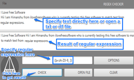 free regular expression checker