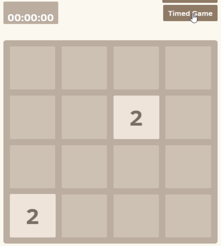 play time based 2048 game