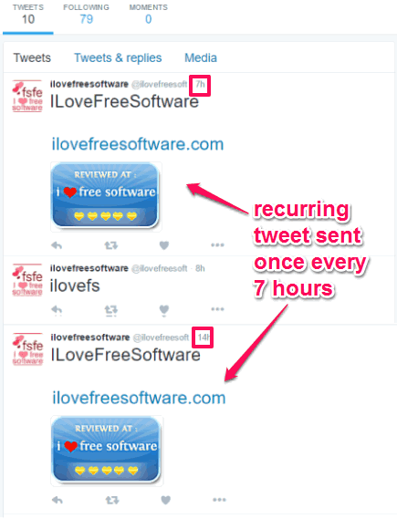 recurring tweet sent automatically