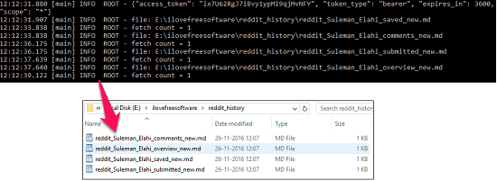 reddit-history in action in How to Export Reddit Account History to Your PC