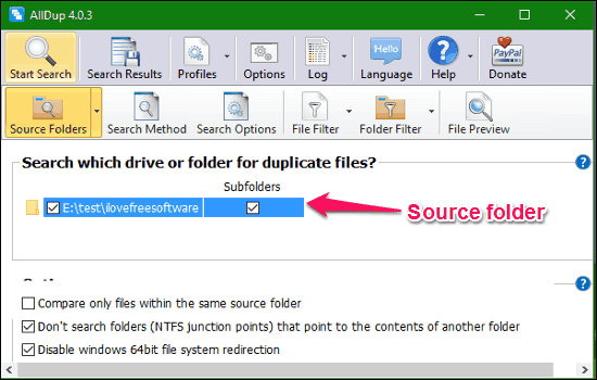 Source folder import