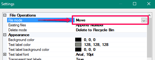 set move option for File mode