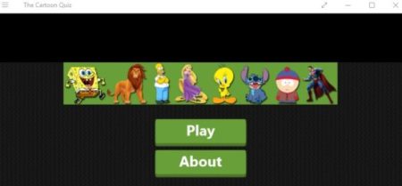 Windows 10 Guess Cartoon Characters Quiz Game App