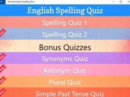 ultimate English spelling quiz categories