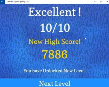 ultimate English spelling quiz level up