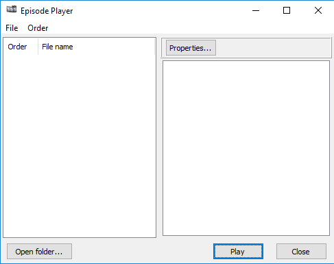 use file menu to add episode folder