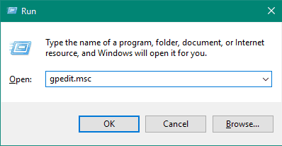 use run command box to open group policy editor