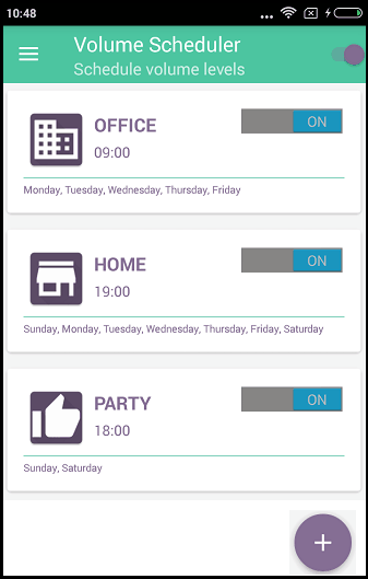 Volume Scheduler in Volume Scheduler App for Android