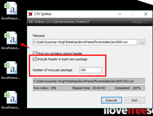 CSV Splitter- interface