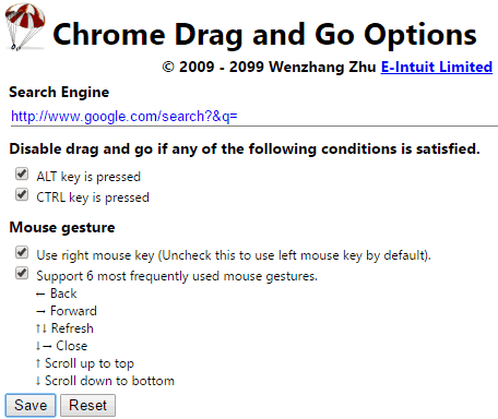 Chrome drag and go options