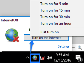IntenetOff- turn on internet from System Tray options