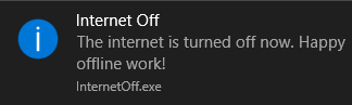 InternetOff- internet turned off notification
