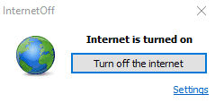 InternetOff- turn off the internet from System tray