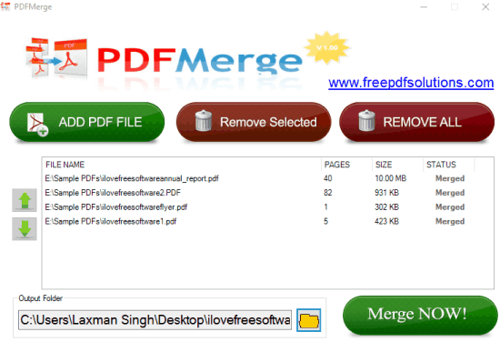 PDFMerge- interface