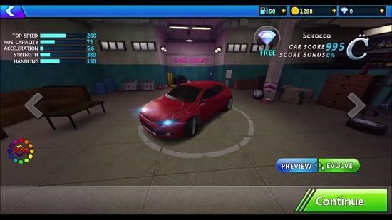 Rage Racing 3D car garage