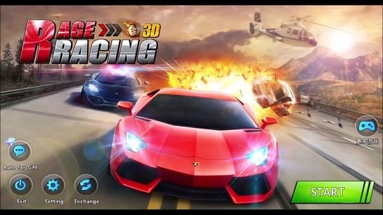 Rage Racing 3D main menu