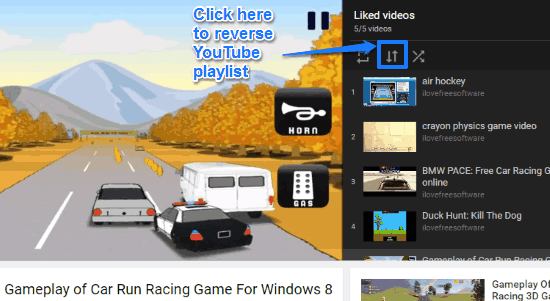 How to reverse YouTube playlists