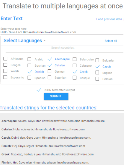 How to translate into multiple languages at once.