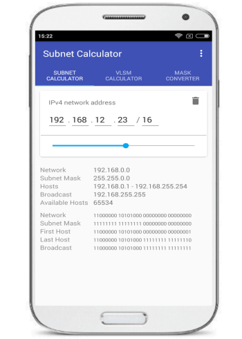 VLSM CIDR Subnet Calculator- android ip subnet calculator