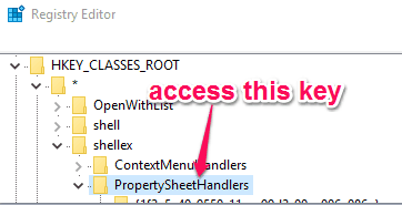 access propertysheethandlers