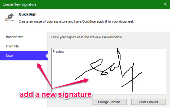 add a new signature