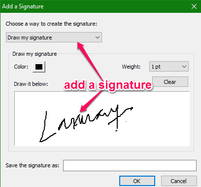 add a signature
